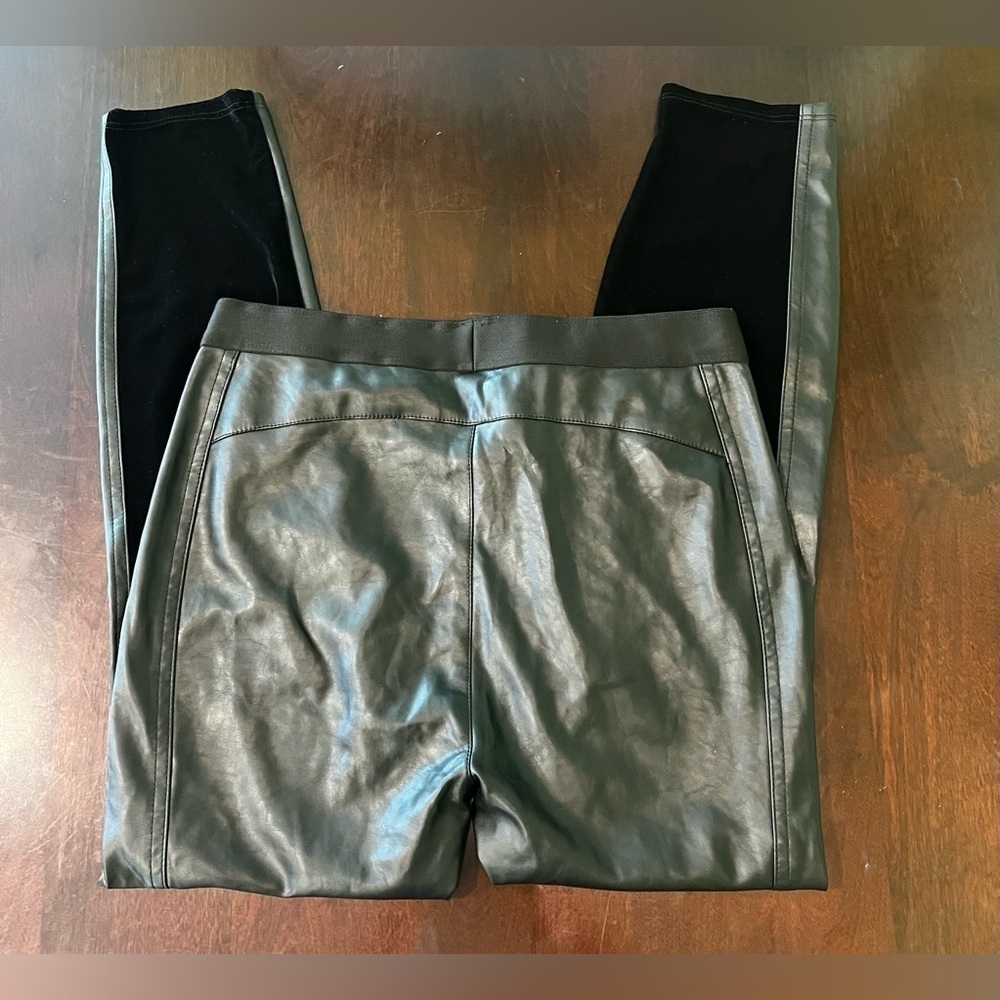 BAILEY 44 Olivia Velvet & Faux Leather Ankle Pants In Black - Picture 3 of 9